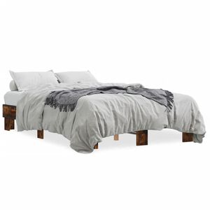 vidaXL Bed Frame without Mattress Smoked Oak 140x190 cm