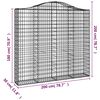 vidaXL Arched Gabion Baskets 18 pcs 200x30x180/200 cm Galvanised Iron