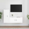 vidaXL 2 Piece TV Cabinet Set White Engineered Wood