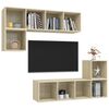 vidaXL 4 Piece TV Cabinet Set Sonoma Oak Engineered Wood