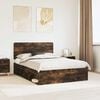 vidaXL Bed Frame Smoked Oak 150 x 200 cm Solid Pine Wood