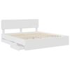 vidaXL Bed Frame with Headboard White 200 x 200 cm Engineered Wood