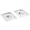 vidaXL Lids for GN 1/2 Pan 2 pcs Stainless Steel