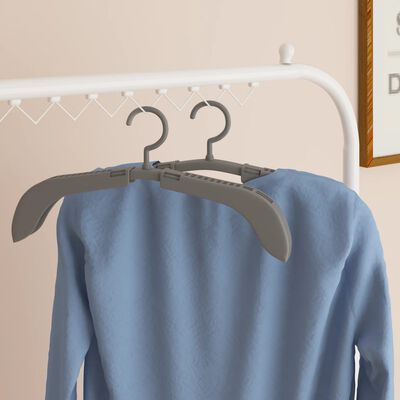 vidaXL Extendable Clothes Hangers 10 pcs Grey