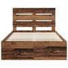 vidaXL Bed Frame with Headboard Old Wood 135 x 190 cm Solid Pine Wood