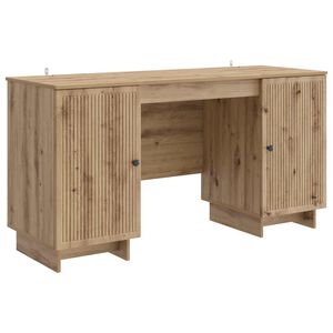 vidaXL Desk Artisan Oak Engineered Wood 142.5 x 50 x 75 cm
