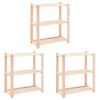vidaXL 3-Tier Storage Racks 3 pcs 80x38x90 cm Solid Pinewood 150 kg