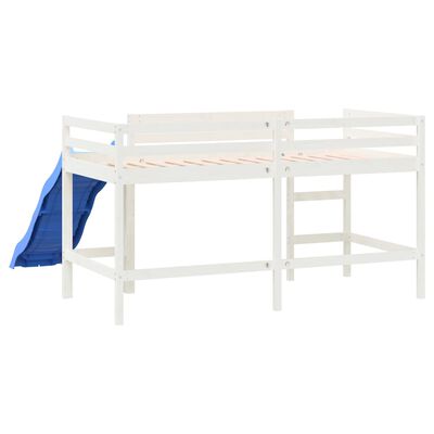 vidaXL Kids' Loft Bed with Slide White 80x200 cm Solid Wood Pine