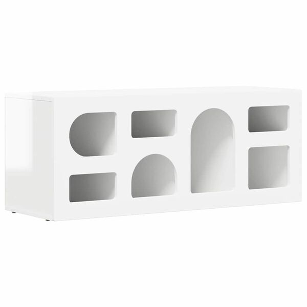 vidaXL TV Cabinet High Gloss White 100 x 35 x 40 cm Engineered Wood