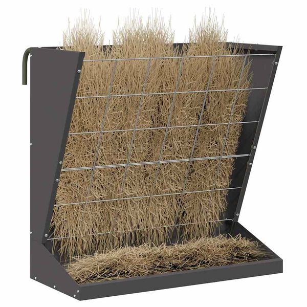 vidaXL Hay Feeder Black 71 x 33 x 70 cm Cold-Rolled Steel