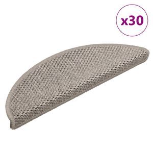 vidaXL Stair Mats Self-adhesive Sisal-Look 30 pcs 56x17x3 cm Silver