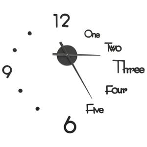 vidaXL 3D Wall Clock Modern Design Black 100 cm XXL