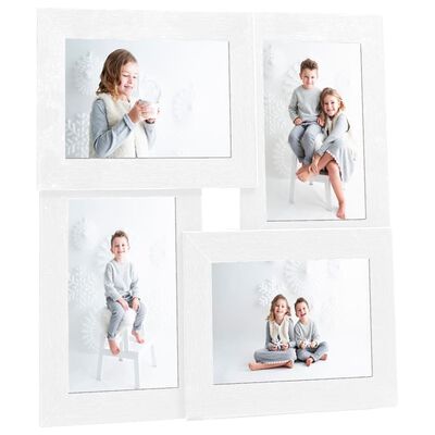vidaXL Collage Photo Frame for 4x(13x18 cm) Picture White MDF