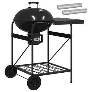 vidaXL Charcoal Grill with Smoker Tubes 91 x 71 x 107 cm Steel Black