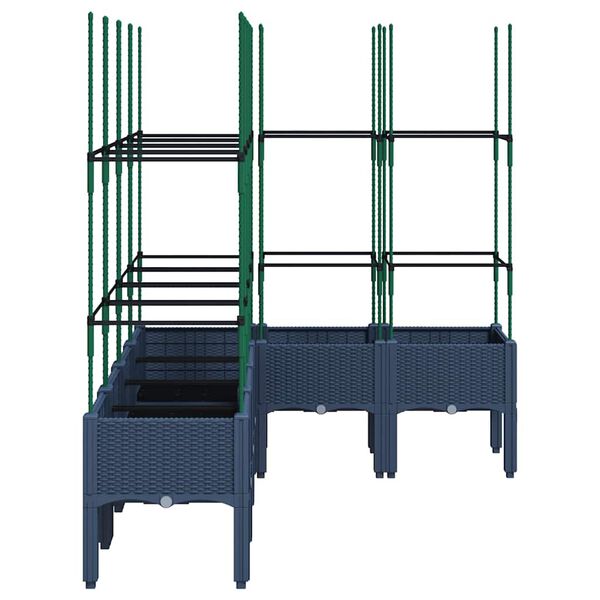 vidaXL Garden Planter with Trellis Blue Grey 160x120x142.5 cm PP