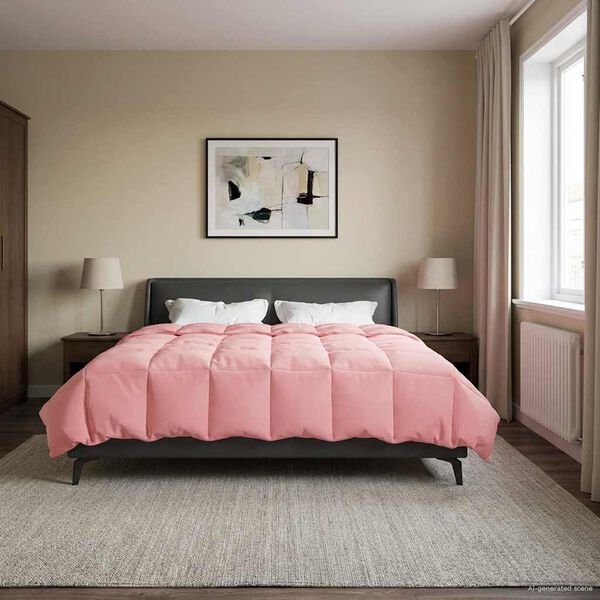 vidaXL Summer Duvet Quilted Pink 240 x 260 cm Microfiber