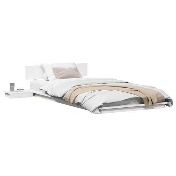 vidaXL Bed Frame White 90 x 200 cm Wood