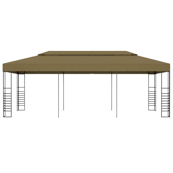 vidaXL Garden Gazebo 6x3x2.7 m Taupe 180 g/m&sup2;