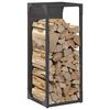 vidaXL Firewood Rack Black 25x25x60 cm Cold-rolled steel