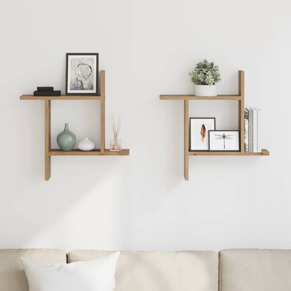 vidaXL Wall Shelves 2 pcs Artisian Oak 50x12x50 cm Engineered Wood