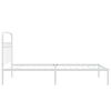 vidaXL Metal Bed Frame without Mattress with Headboard White 107x203cm