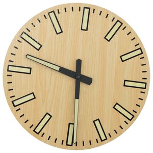 vidaXL Wall Clock with Luminous Scales and Pointers Yellow &Oslash;30 cm