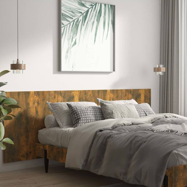 vidaXL Wall Headboard Smoked Oak 240x1.5x80 cm Engineered Wood