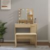 vidaXL Dressing Table Set with LED Sonoma Oak Engineered Wood