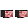 vidaXL Wall-mounted Bedside Cabinet AACHEN 2 pcs Black Oak