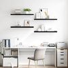 vidaXL Floating Wall Shelves 4 pcs Black 90x23.5x3.8 cm MDF