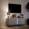 vidaXL TV Wall Cabinet with LED Lights White 100x31x35 cm
