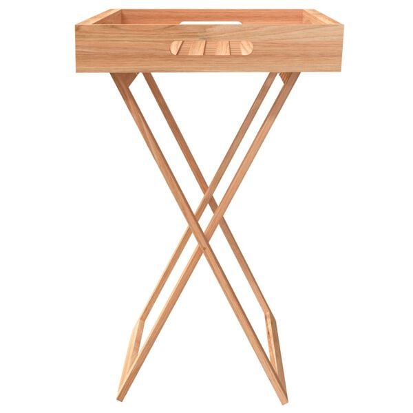 vidaXL Folding Tray Table 52x36x56.5 cm Solid Wood Walnut