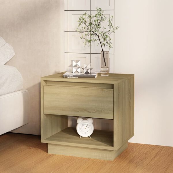vidaXL Bedside Cabinet Sonoma Oak 45x34x44 cm Engineered Wood