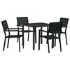 vidaXL Garden Dining Set 5 pcs Black Powder-Coated Steel