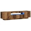 vidaXL TV Cabinet with LED Lights Old Wood 160x35x40 cm Engineered Wood