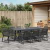 vidaXL Garden Dining Set 9 pcs Black Poly Rattan