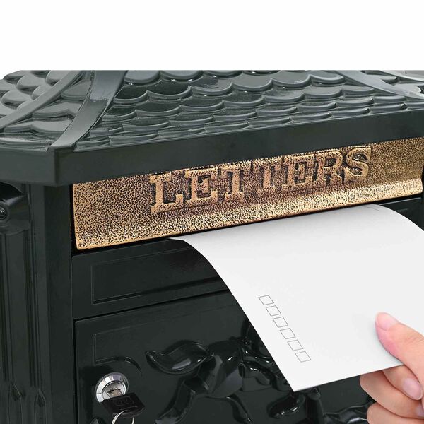 vidaXL Wall Mounted Mailbox Green 40.5 x 16 x 45 cm Cast Aluminum