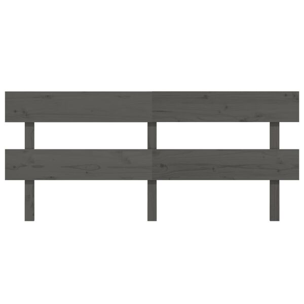 vidaXL Bed Headboard Grey 204x3x81 cm Solid Wood Pine