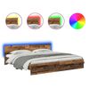 vidaXL Bed Frame with Headboard Old Wood 200 x 200 cm Engineered Wood