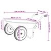 vidaXL Wheelbarrow Silver and Black 124 x 73 x 65 cm Steel