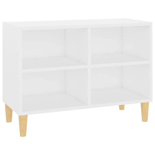 vidaXL TV Cabinet with Solid Wood Legs White 69.5x30x50 cm