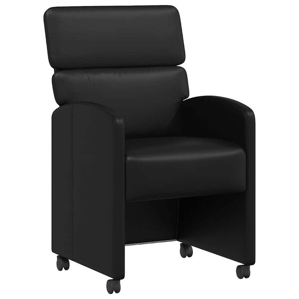 vidaXL Dining Chairs with Wheels 2 pcs Black 58 x 65 x 98 cm