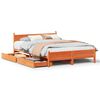 vidaXL Bed Frame without Mattress Wax Brown 120x190 cm Small Double Solid Wood Pine