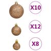 vidaXL 111 Piece Christmas Bauble Set Rose Gold Polystyrene