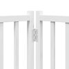 vidaXL Dog Gate with Door Foldable 9 Panels White 450 cm Poplar Wood
