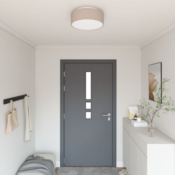 vidaXL Ceiling Lamp with Spotlights Taupe 38 x 38 x 13.5 cm Fabric