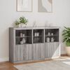 vidaXL Sideboard with LED Lights Grey Sonoma 162x37x100 cm