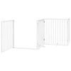 vidaXL Dog Gate with Door Foldable 8 Panels White 640 cm Poplar Wood