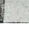 vidaXL Hand-woven Chindi Rug Leather 120x170 cm Light Grey and Black