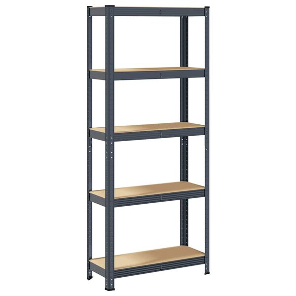 vidaXL 5-Layer Storage Shelf Anthracite Steel&Engineered Wood